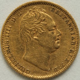 HALF SOVEREIGNS 1834  WILLIAM IV WILLIAM IV. SMALL SIZE. SCARCE VF/GF