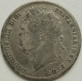 SHILLINGS 1821  GEORGE IV 1ST HEAD 1ST REVERSE SCARCE F