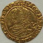 HAMMERED GOLD 1620 -1621 JAMES I QUARTER LAUREL. 3RD COINAGE. 4TH BUST. MM ROSE NEF