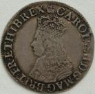 CHARLES II 1660 -1662 CHARLES II SHILLING. 1ST ISSUE. CROWNED BUST. WITHOUT INNER CIRCLES. MM CROWN GVF