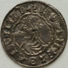 ANGLO SAXON-LATE PERIOD 1016 -1035 CNUT PENNY. QUATREFOIL TYPE. LONDON MINT. AELSIE OIN LVINDE. UNUSUAL MINT READING GVF