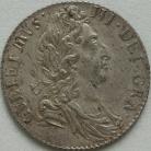 SIXPENCES 1697  WILLIAM III 3RD BUST. LATE HARP. LARGE CROWNS. READS GVLIEIMVS. ESC 1566C. VERY RARE GEF