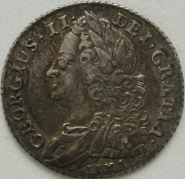 SIXPENCES 1745  GEORGE II LIMA NEF