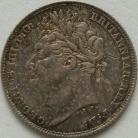 SIXPENCES 1826  GEORGE IV 1ST HEAD. SHIELD IN GARTER. VERY RARE GVF