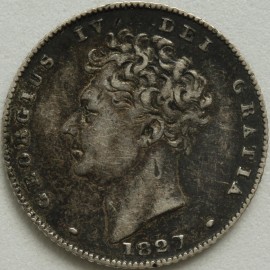 SIXPENCES 1827  GEORGE IV VERY RARE GVF