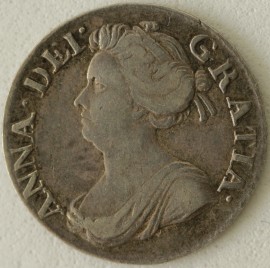 THREEPENCES SILVER 1706  ANNE  GF