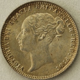 SIXPENCES 1877  VICTORIA DIE NUMBER 8 UNC LUS