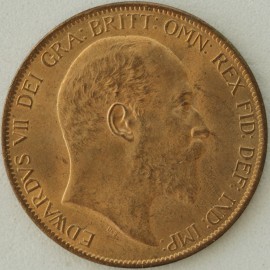 PENNIES 1902  EDWARD VII LOW TIDE. VERY SCARCE. SUPERB BU