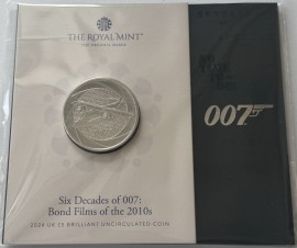 FIVE POUNDS 2024  CHARLES III SIX DECADES OF 007 SERIES - BOND FILMS OF THE 2010S PACK BU