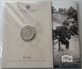 FIFTY PENCE 2024  CHARLES III 80TH ANNIVERSARY OF D-DAY PACK BU