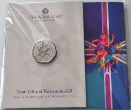 FIFTY PENCE 2024  CHARLES III TEAM GB & PARALYMPICS GB PACK BU