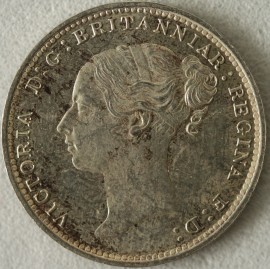 THREEPENCES SILVER 1880  VICTORIA  BU