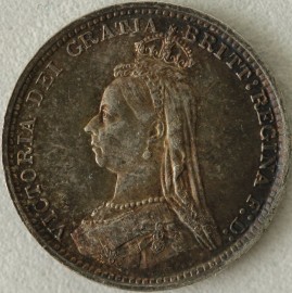 THREEPENCES SILVER 1889  VICTORIA  GEF