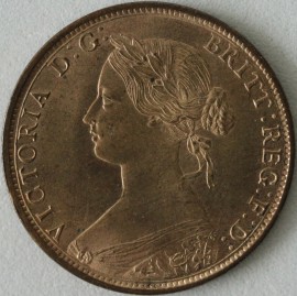 HALFPENCE 1863  VICTORIA SMALL 3 F294 UNC LUS