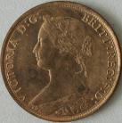 HALFPENCE 1865  VICTORIA VERY SCARCE UNC LUS