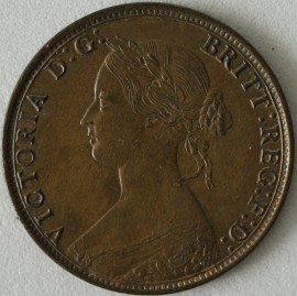 HALFPENCE 1866  VICTORIA  UNC.T