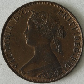 HALFPENCE 1867  VICTORIA  UNC.T