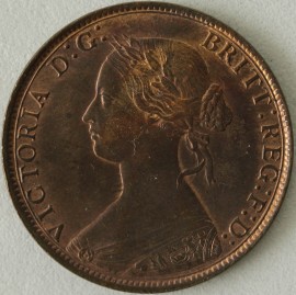 HALFPENCE 1874  VICTORIA RARE UNC LUS