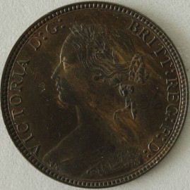 HALFPENCE 1874  VICTORIA RARE UNC.T