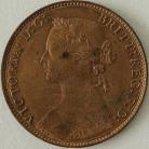 HALFPENCE 1875  VICTORIA NARROW DATE F321 UNC.T.