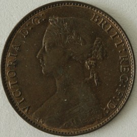 HALFPENCE 1875  VICTORIA WIDE DATE F322 RARE NEF