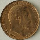 HALFPENCE 1902  EDWARD VII LOW TIDE RARE GRADE BU