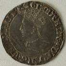 MARY 1553 -1554 MARY GROAT. CROWNED BUST MM POMEGRANATE. NICE PORTRAIT. FAINT CREASE GVF