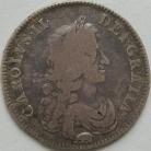 HALF CROWNS 1666  CHARLES II 3RD BUST. ELEPHANT BELOW. VERY RARE GF