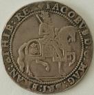 CROWNS 1623 -24 JAMES I 3RD COINAGE. KING ON HORSEBACK. GRASS GROUND LINE  BELOW SQUARE TOPPED SHIELD. MM LIS S2664 GVF