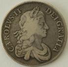 CROWNS 1670  CHARLES II 2ND BUST 70 OVER 69 RARE GF