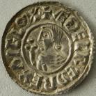 ANGLO SAXON-LATE PERIOD 978 -1016 AETHELRED II PENNY. CRUX TYPE. BARE HEADED BUST. VOIDED SHORT CROSS. LONDON MINT. LEOFWINE. LEOFPINE MO LVN. GVF