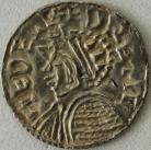 ANGLO SAXON-LATE PERIOD 978 -1016 AETHELRED II PENNY. HELMET TYPE. HUNTINGDON. AETHELSTAN. ARMOURED BUST LEFT IN RADIATE HELMET. AEDELZTAN MO HV. VERY SCARCE. GVF