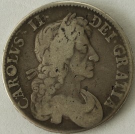 CROWNS 1679  CHARLES II 3RD BUST. T. PRIMO. GF