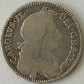 HALF CROWNS 1676  CHARLES II 4TH BUST V.OCTAVO GF