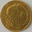 GUINEAS 1677  CHARLES II CHARLES II. 4TH BUST. SCARCE GRADE NEF