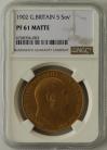 FIVE POUNDS (GOLD) 1902  EDWARD VII EDWARD VII MATTE PROOF. NGC SLABBED PF61