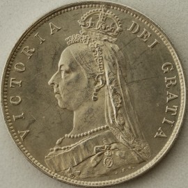 HALF CROWNS 1892  VICTORIA SCARCE IN THIS GRADE BU