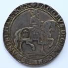 JAMES I 1623 -1624 JAMES I CROWN. 3rd coinage. King on horseback. Plain ground line below. Plume over shield. MM TREFOIL OVER LIS. GVF