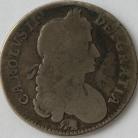 SHILLINGS 1666  CHARLES II 1ST BUST VARIETY ELEPHANT BELOW EXTREMELY RARE NF