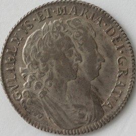 SHILLINGS 1692  WILLIAM & MARY INVERTED 1 RARE NEF