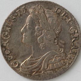 SHILLINGS 1741  GEORGE II ROSES NEF