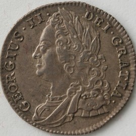 SIXPENCES 1743  GEORGE II ROSES  GEF