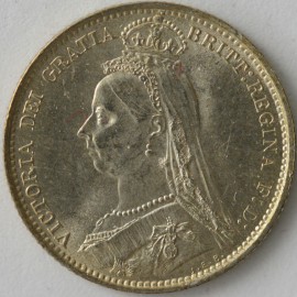 SIXPENCES 1888  VICTORIA   UNC LUS