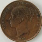 PENNIES 1858  VICTORIA WITH WW LARGE DATE GEF