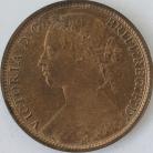 PENNIES 1877  VICTORIA WIDE DATE F91 SUPERB WITH SOME LUSTRE MINT STATE MS