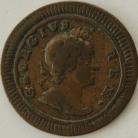 FARTHINGS 1723  GEORGE I R OVER R IN REX. VERY RARE GVF