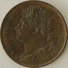 FARTHINGS 1822  GEORGE IV D OVER D IN DEF UNC.T.