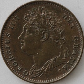 FARTHINGS 1825  GEORGE IV 5 OVER 5  GEF