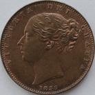 FARTHINGS 1839  VICTORIA WW RAISED SUPERB MINT STATE MS