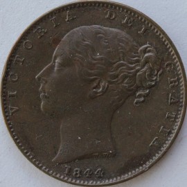 FARTHINGS 1844  VICTORIA EXTREMELY RARE EF
